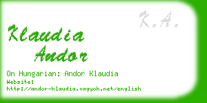 klaudia andor business card